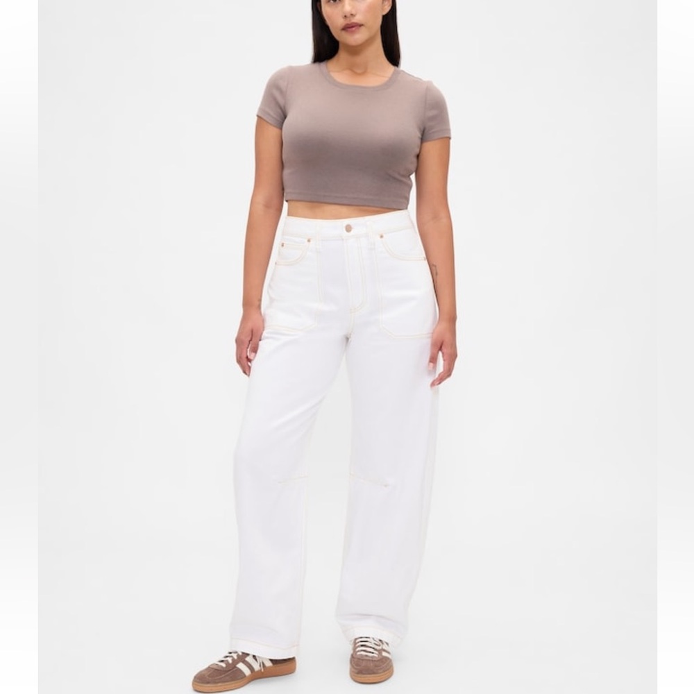 GAP Women's White Barrel Jeans